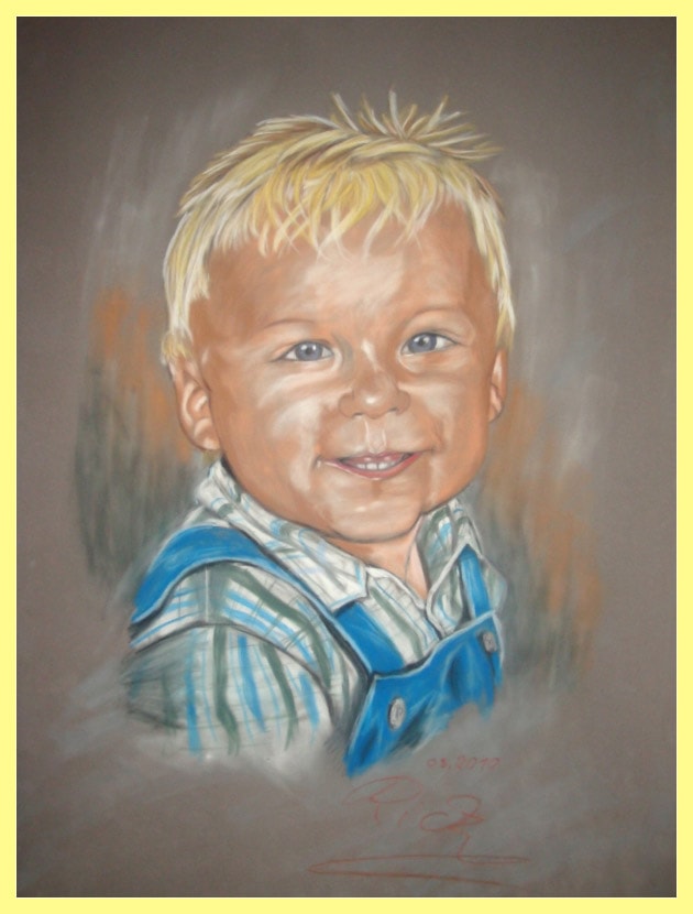 Enkelkind - Portrait von Petra Rick 2010 - Pastell